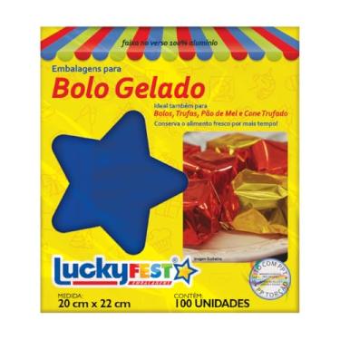 Imagem de 200 Uni Embalagem Para Bolo Gelado Trufas Pão de Mel Cones LuckyFest (Pink) (Azul)