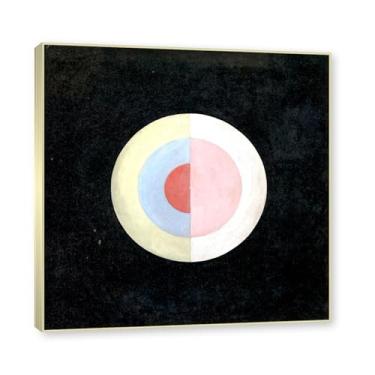 Imagem de NHLDZYH Moldura de champanhe. Pôster Hilma Af Klint (O cisne, nº 16), reproduções de pinturas famosas, imagem de arte abstrata para sala de estar quarto decoração de casa. 40 x 40 cm-15,7 x 15,7 pol