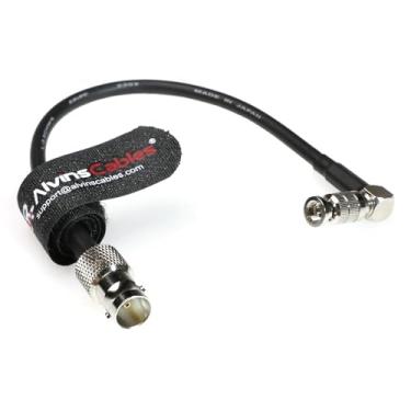 Imagem de Alvin's Cables Cabo adaptador micro BNC para BNC fêmea de 12 G, cabo coaxial de vídeo UHD 4K de alta densidade, ultrafino de 75 Ohm para monitor Blackmagic Video Assist de 12,7 cm, micro BNC de ângulo
