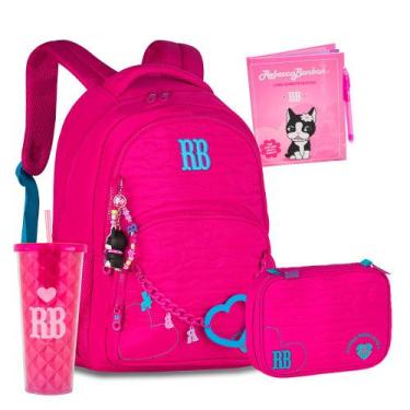Imagem de Kit Mochila Estojo RB Moda Escolar Volta As Aulas Costas - Rebecca Bon