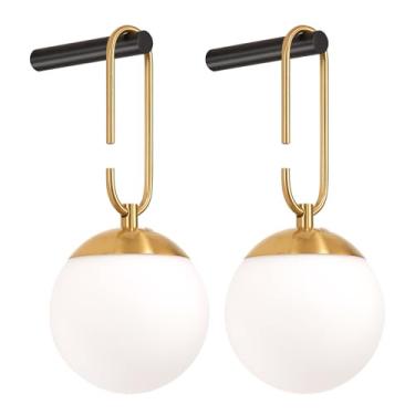 Imagem de MSTETO Globe Arandelas de parede sem fio, conjunto de dois, arandelas de parede operadas por bateria com controle remoto, 12 cores RGB e luzes de parede recarregáveis reguláveis de 3 cores para quarto