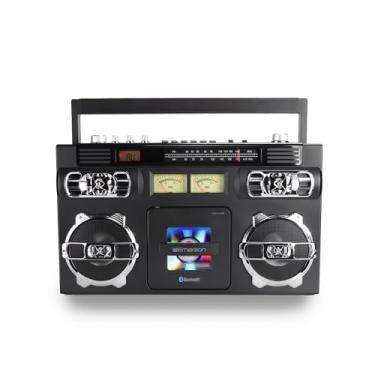 Imagem de Emerson EPB-3004 Leitor de CD portátil com rádio AM/FM, memória programável de 20 faixas, altifalantes de alto desempenho, conector de entrada auxiliar e bateria recarregável incorporada, compatível