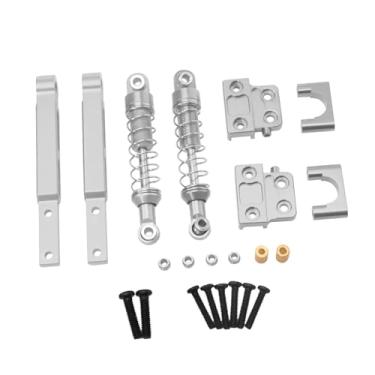 Imagem de TTETTZ Amortecedor RC com conjunto de haste de tração, peças de reposição para amortecedores RC preenchidos com óleo para 1:12 MN82, Prata