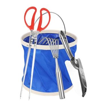 Imagem de MotiveTech Balde de Praia, Balde de água, Brinquedo de Areia, Jogo Multifuncional, Dobrável, Divertido, Adulto, Resistente, Festa, Verão, Lavatório Portátil, 4 Conjuntos