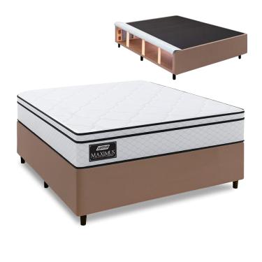 Imagem de Cama Box Baú Lateral Queen Gazin Colchão com Molas Ensacadas 158x198x68cm Maximus
