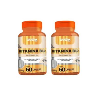 Imagem de Kit 2 Vitamina B12 Cianocobalamina 2x60 Cápsulas Maltta, Sem sabor