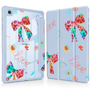 Imagem de Mektron Capa para Samsung Galaxy Tab S6 Lite 10,4 polegadas 2024/2022/2020 com suporte para caneta S, visualização em vários ângulos com capa à prova de choque, capa transparente + suporte de três