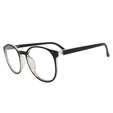 Imagem de Armação de Óculos Masculino Redondo Acessório Tr90 - Preto com Transparente