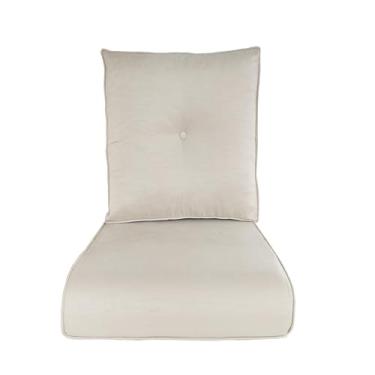 Imagem de Almofada de pátio de 63 x 63 cm x 12 cm para substituição de móveis ao ar livre, conjunto de almofadas de sofá resistente a intempéries com botões e capas removíveis para cadeiras giratórias de