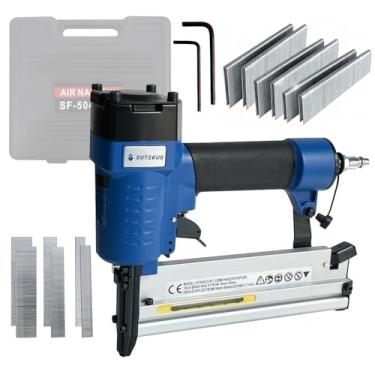 Imagem de Sutekus Combo de grampeador e pregador pneumático de calibre 18 (capacidade de 3/20.3 cm a 5.1 cm) – Ideal para marcenaria, carpintaria e projetos de reforma doméstica DIY