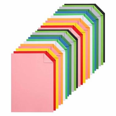 Imagem de 24 folhas de cartolina colorida 21 x 28, papel colorido de cartolina dupla face, 12 cores sortidas, cartolina multicolorida para artesanato, impressão de escritório, confecção de cartões DIY, álbuns