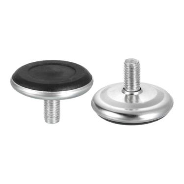 Imagem de DTGN M10 x 17 x 50 mm (DxLxOD) Pés niveladores deslizantes para móveis - Pacote com 10 - Bom para móveis - Niveladores de móveis com rosca ajustável - Prata