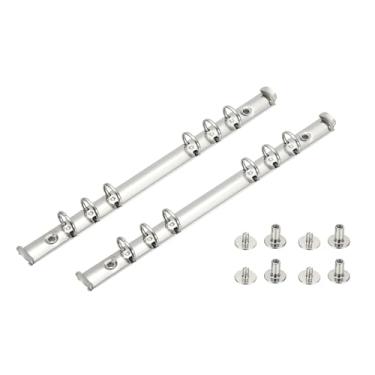 Imagem de PATIKIL A5 Mecanismos de fichário de 6 furos, 2 conjuntos de anéis de 1,5 cm de substituição para fichário de folhas soltas com interruptores para organizadores, pasta de armazenamento de papel de