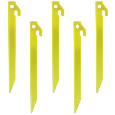 Imagem de Hordion Pacote com 12 estacas de barraca de plástico, estacas de barraca de praia resistentes de 22 cm para acampamento, mochilão, jardinagem, amarelo