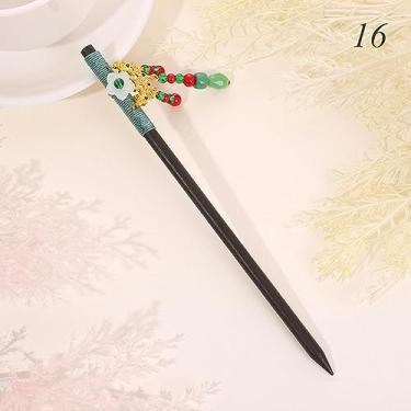 Imagem de Grampo de cabelo vintage de flor de madeira para mulheres antigo grampo de cabelo fantasia acessórios de cabelo chineses grampos de cabelo