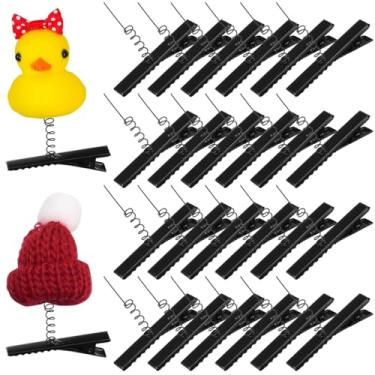 Imagem de DOITOOL 100 peças de clipes de cabelo de jacaré preto com mola de metal de bico de pato grampos de cabelo DIY grampos de cabelo presilhas para suprimentos de festa adereços de foto grampos de cabelo