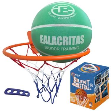 Imagem de Ealacritas Conjunto de presente para treinador de basquete silencioso sem ar ranhurado tamanho 7 (74,9 cm) sem compressão - para drible silencioso e kit de treinamento de tiro interno (verde, nº 7)