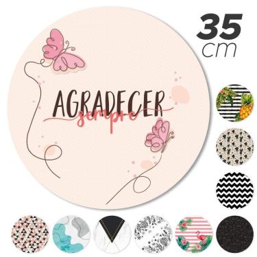 Imagem de Kit 8 Peça Jogo Americano Base Redonda Mdf Sousplat Gratidão