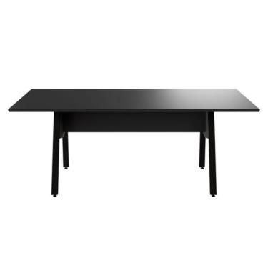 Imagem de Mesa de Reunião 200cm para 8 Pessoas com Tampo Chanfrado Industrial Ex