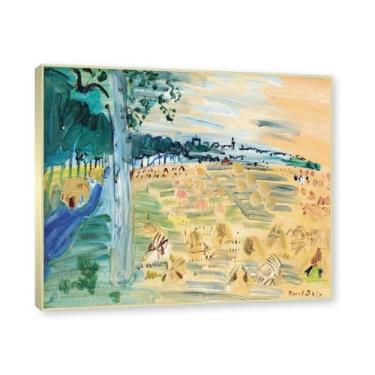 Imagem de Moldura de champanhe. Impressões Raoul Dufy, (Langres), pôster de viagem vintage, arte impressionista, imagem de arte de parede em tela para decoração de casa. 40 x 48 cm-15,7 x 18,9 pol