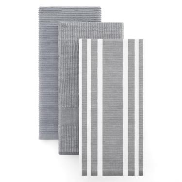 Imagem de Homaxy Toalhas de cozinha premium (45,7 cm x 71,1 cm, pacote com 3), toalhas de mão de cozinha grandes de algodão 380 GSM, toalhas de prato macias e absorventes, conjunto de toalhas de chá multiuso