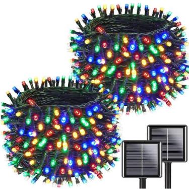 Imagem de Luzes solares de corda KAQ 200LED 20m 2PK multicoloridas ao ar livre