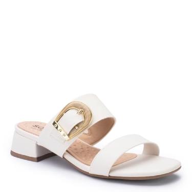 Imagem de Softli, Tamanco Fem Softli Floater Salto Bloco Off White 10045.10333 Tamanho:38;Cor:Branco