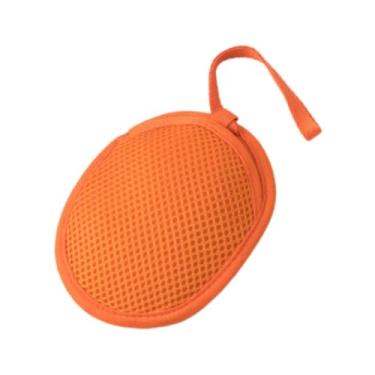 Imagem de Generic Saco de sabonete de malha portátil com cordão para pendurar, bolsa protetora de sabonete para viagem, chuveiro ao ar livre, banheira, férias, Laranja