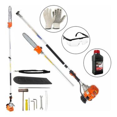 Imagem de Podador de Altura a Gasolina P/ Poda De Galhos Kit C/ Extensão 2,90m Vulcan Trent Vp3300 L