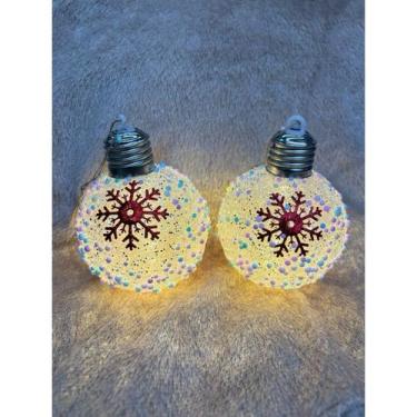 Imagem de Kit 2 Enfeite para arvore de Natal Decoração de Natal Mini Globo Led P