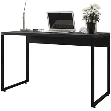 Imagem de Mesa Para Escritório e Home Office Industrial Soft F01 Preto Fosco - Lyam Decor