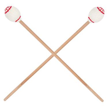 Imagem de ZJchao Marimba Marimbas, 1 par, Com Cabo de Madeira de Bordo Com lã Forte e Macia, Brilhante e Sem Rebarbas, Bons Substitutos para Iniciantes que Treinam Em Instrumentos de (poste de madeira careca)