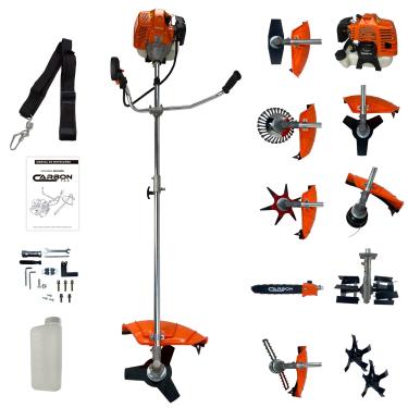 Imagem de Combo Multifuncional Roçadeira 52cc 2,5HP a Gasolina com Acessórios Carbon Fak