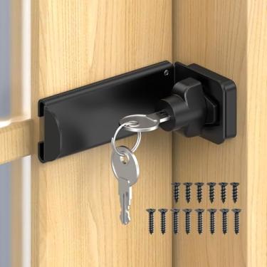 Imagem de YogePote Fechaduras de porta de ângulo reto de 90 graus, trava de ferrolho deslizante engrossada de 8 cm para abertura interna/armário/galpão/porta de celeiro, armário - trava resistente para