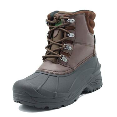 Imagem de Uggs masculinos de inverno são à prova d'água, antiderrapantes, seguros e quentes, camurça clássica, forro removível, sola de borracha antiderrapante, botas de altura da panturrilha, Light Brown, 12