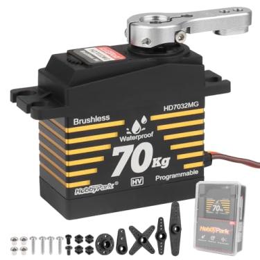 Imagem de HobbyPark Waterproof 70kg Servo Brushless Motor High Torque RC Steering Servos Fast Speed Stainless Steel Metal Gears HV Powerful for 1/8 1/10 RC Crawler Cars Trucks Buggy 180° Programmable
