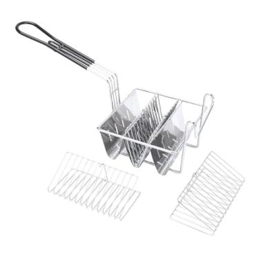 Imagem de Cesta para fritar taco em forma de v com 3 conchas, com alça, aço inoxidável, máquina de lavar louça, cesta segura para fritar tortilla, para restaurantes, cozinhas domésticas