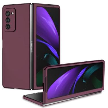 Imagem de Capa de telefone ultrafina de cor pura para Samsung Galaxy Z Flip 3 4 5 Z Fold 4 35 Capa fina fosca para Samsung Z Flip 5, vinho tinto, para Samsung Fold 1