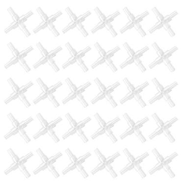 Imagem de AYNEFY Adaptador de 4 Vias para Aquário, Divisor de Tubulação de Ar de Pvc, Conecte Tubos de 4 Mm para Tanques de Peixes e Aquários (Cristal quatro links)