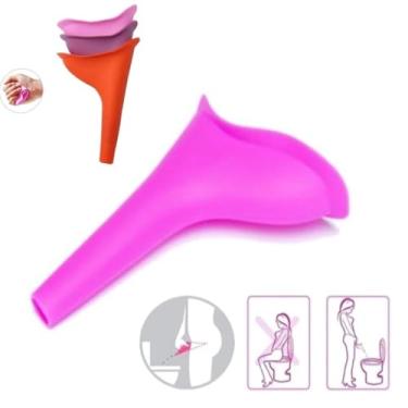 Imagem de Urinol Feminino Funil Urina Feminino Portátil em Silicone Reutilizável (Cor Aleatório) – Funil Lavável, Higiênico, Discreto e Flexível para Fazer Xixi em Pé – Ideal Pós-Cirurgia Viagens Camping Gravidez