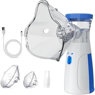 Imagem de Inalador Nebulizador Portátil Ultrassônico Sem Fio Silencioso Ideal Para Adultos e Crianças Recarregável Sem Fio Conjunto com 3 Máscaras - Premium