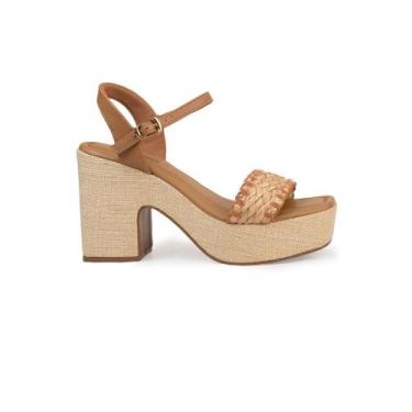 Imagem de Sandália Bebecê Meia Pata Natural com Tira Trançada, Marrom, 38