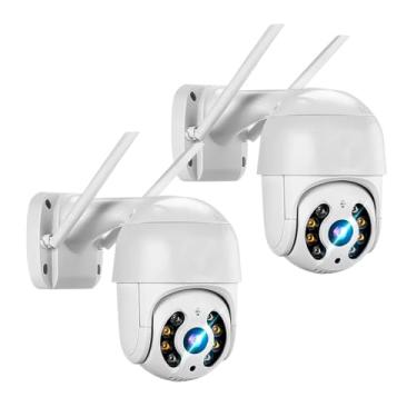 Imagem de Kit 2 Câmeras de Segurança 360° Full HD Wi-Fi 1080p Monitoramento Pelo Celular Visão Noturna Detector de Movimentos