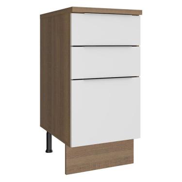 Imagem de Balcão Stella 3 Gavetas Rustic Branco Madesa