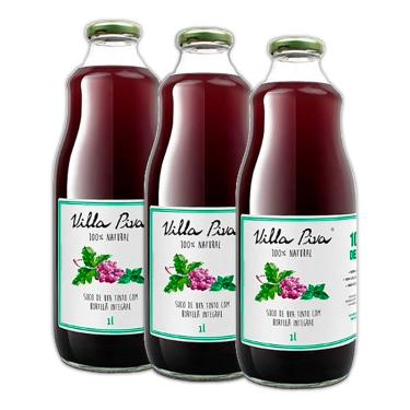Imagem de Kit 3X: Suco de Uva com Hortelã Sem Açúcar Villa Piva 1L