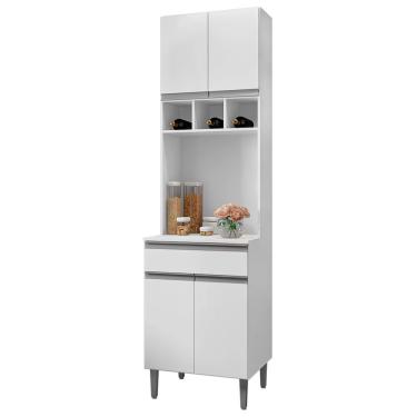 Imagem de Paneleiro Duplo Cozinha 4 Portas Andréia Ajl Móveis Branco