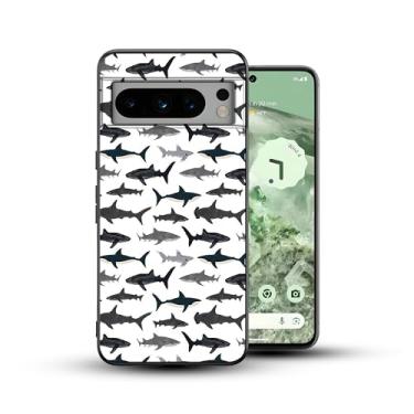 Imagem de Capa de telefone compatível com Google Pixel 8 Pro, estampa de tubarão, tubarão, cabeça de martelo, cabeça de tubarão, fina, macia, TPU à prova de choque