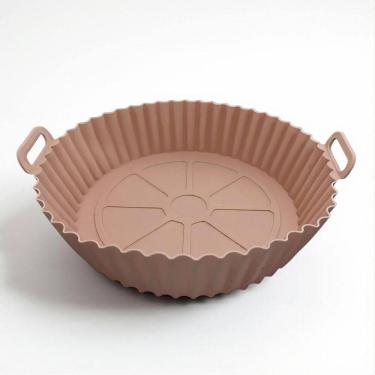 Imagem de Forma Reutilizável De Silicone Marrom Para Airfryer 16Cm