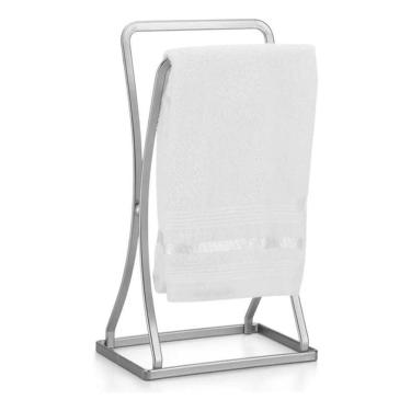 Imagem de 2X Porta Toalha Lavabo De Pia De Banheiro Em Aço Arthi Prata