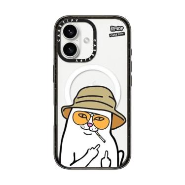 Imagem de CASETIFY Capa Impact para iPhone 16 [RipNDip Colab / 4X Testada contra quedas de grau militar/Proteção contra quedas de 2,5 metros/Compatível com Magsafe] - Nermal S Thompson - Preto transparente